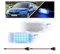 NSLUMO LED-Türinnenbeleuchtung in Königsblau für Sko.da Fabia Octavia Roomster Superb Rapid Kodiaq 2 x LED-Fußraum-Handschuhfach-Kofferraumbeleuchtung Umgebungsbeleuchtung