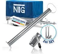 NTG Anhänger Stützen mit Klemmhalter 600 mm 2 Stück Stütze mit 300 kg Traglast Anhängerstütze Ø48 mm aus verzinktem Stahl höhenverstellbar mit Griff für PKW Anhänger Wohnwagen robust & wetterfest