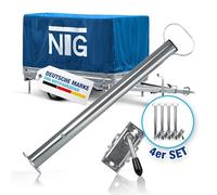 NTG Anhänger Stützen mit Klemmhalter 600 mm 4 Stück Stütze mit 300 kg Traglast Anhängerstütze Ø48 mm aus verzinktem Stahl höhenverstellbar mit Griff für PKW Anhänger Wohnwagen witterungsbeständig