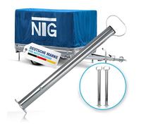 NTG Anhänger Stützen Set 2 Stück 600 mm Höhe je 300 kg Tragkraft Durchmesser 48 mm verzinkter Stahl höhenverstellbar mit Griff Anhängerstützen für PKW Anhänger Wohnwagen wetterfest und stabil