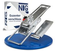 NTG Exzenterverschluss mit Befestigungsplatte | 210 mm | verzinkt und Witterungsbeständig | Anhänger Spannverschluss | Bordwandverschluss | Hebelverschluss | Anhängerverschluss (1 Stück)
