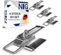 NTG Exzenterverschluss mit Befestigungsplatte | 210 mm | verzinkt und Witterungsbeständig | Anhänger Spannverschluss | Bordwandverschluss | Hebelverschluss | Anhängerverschluss (4 Stück)