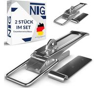 NTG Exzenterverschluss mit Befestigungsplatte | 210 mm | verzinkt und Witterungsbeständig | Anhänger Spannverschluss | Bordwandverschluss | Hebelverschluss | Anhängerverschluss (2 Stück)