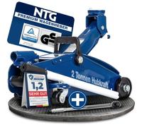 NTG Hydraulischer Wagenheber 2 Tonnen - TÜV Zertifiziert 130-330 mm Hubhöhe | Rangierwagenheber für Kfz Auto Werkstatt - robust stabil inkl. Drehmomentschlüssel & Drehgriff Zubehör