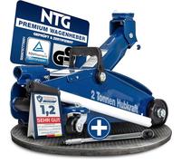 NTG Hydraulischer Wagenheber 2 Tonnen - TÜV Zertifiziert mit 130-330 mm Hubhöhe - Wagenheber Hydraulisch für Auto & Werkstatt - robuster Rangierwagenheber inkl. Drehmomentschlüssel & Drehgriff