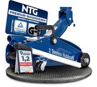 NTG Hydraulischer Wagenheber 2T (2000 kg) -TÜV Zertifiziert- Roll- und lenkbarer Rangierwagenheber mit Stahlkonstruktion, Hubhöhe 130-330 mm - Für PKW, KFZ, Reifenwechsel