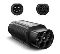 NTONPOWER EV Adapter Typ 2 auf Typ 1 Ladestation Adapter für Elektrofahrzeug Ladekabel Elektroauto, IEC 62196 zu SAE J1772, Schwarz