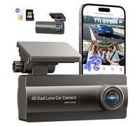 NUASI 4G LTE Dashcam Vorne Hinten 2K/1080P mit 24/7-Parkmodus, Auto Kamera mit GPS-Tracking, OBD-Installation, G-Sensor, APP-Alerts, Live-Ansicht, Nachtsicht & 32GB SD-Karte