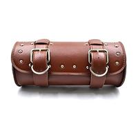 NXLJA Reisetasche Motorrad Satteltaschen Leder Seitenwerkzeug Hecktasche PU Gepäck Für Harley Chopper Bobber Für Cafe Racer(Brown)