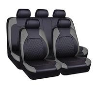 NYCH Sitzbezüge Auto Set für Ford Kuga MK2 2012 2013 2014 2015 2016 2017 2018 2019,5 Sitzer Schonbezüge Autositz 9 PCS Leder Autositzbezüge Sitzauflag,A/9pcs Set Grey