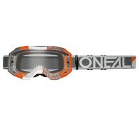 Oneal B-10 Duplex Clear Motocross Brille, schwarz-orange