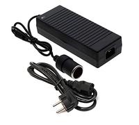O49C 180W Spannungswandler KFZ Netzadapter 230V AC auf 12V DC Konverter mit Zigarettenanzünderbuchse - 15A Auto-Adapter für GPS, Kompressoren, Kühlschränke - Sicherheitszertifiziert, EU-Steckdose