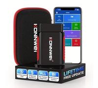 OBD2 Diagnosegerät Auto Bluetooth OBD Adapter, OBDII Diagnosewerkzeug mit vollständiger Systemdiagnose,Fehlercode-Lesegerät zur Motordiagnose, Fehler löschen,DTC-Definition, kompatibel iOS und Android