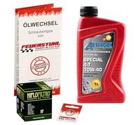 Öl & Ölfilter für Honda Monkey 125, 2022-2023 (JB03), Ölwechsel Set, Alpine 10W-40 Motoröl + HiFlo Filter + Dichtring(e)