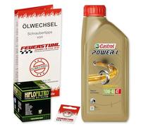 Öl & Ölfilter für Honda Monkey 125, 2022-2023 (JB03), Ölwechsel Set, Castrol 10W-40 Motoröl + HiFlo Filter + Dichtring(e)