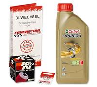Öl & Ölfilter für Honda Monkey 125, 2022-2023 (JB03), Ölwechsel Set, Castrol 10W-40 Motoröl + K&N Filter + Dichtring(e)