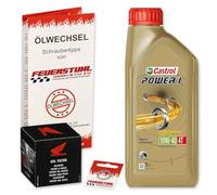 Öl & Ölfilter für Honda Monkey 125, 2022-2023 (JB03), Ölwechsel Set, Castrol 10W-40 Motoröl + ORIGINAL Filter + Dichtring(e)