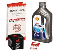 Öl & Ölfilter für Honda Monkey 125, 2022-2023 (JB03), Ölwechsel Set, Shell 10W-40 Motoröl + ORIGINAL Filter + Dichtring(e)