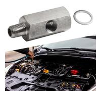 Öldruck-T-Adapter aus Edelstahl, 0,3 cm BSPT-Stecker auf 0,3 cm NPT-Innengewinde für Turbozufuhrleitung und Aftermarket-Messgerät