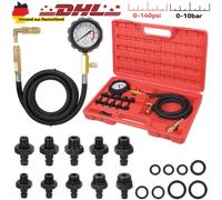 Öldruckprüfer 0-10 bar Öldrucktester Öldruck Messgerät Manometer KFZ 10 Adapter