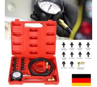 Öldruckprüfer 0-10bar Öldrucktester Öldruck Messgerät Manometer KFZ 10 Adapter