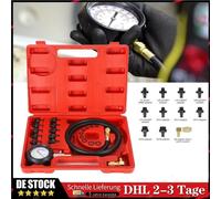 Öldruckprüfer 0-10bar Öldrucktester Öldruck Messgerät Manometer KFZ 10 Adapter