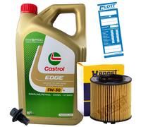 Ölwechsel Set 5L 5W30 Öl Motoröl CASTROL + HENGST Ölfilter + Ablassschraube