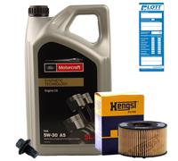 Ölwechsel Set 5L 5W-30 Ford Motoröl + Hengst Ölfilter + Ablassschraube A9100055HENGFO