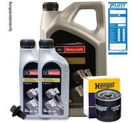 Ölwechsel Set 5L 5W-30 Ford Motoröl + Hengst Ölfilter + Ablassschraube A9100074HENGFO