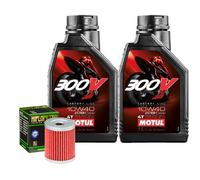 Ölwechselkit Motul 300V 10W40 + Filter Für Yamaha YP400 X-Max 2013>2019