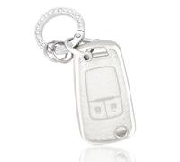 OFF WE GO Autoschlüssel Hülle für Opel Schlüssel Hülle Schlüsselhülle Cover für Aveo Cruze Corsa Mokka Adam Astra Zafira Insignia Schlüsselcover Schutz Gehäuse mit Schlüsselanhänge, Weiß