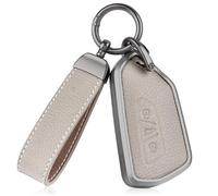 OFF WE GO Autoschlüssel Hülle Leder Schlüsselhülle Cover für VW Golf 8/7/5/R/MK8 Born Formentor Seat Leon Ateca Tarraco Skoda Octavia Schutz Gehäuse mit Schlüsselanhänger Schlüsselcover, Grau