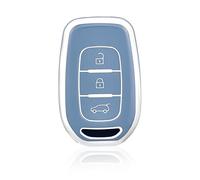 OFF WE GO Autoschlüssel Hülle Schlüssel Hülle Schlüsselhülle Cover für Renault Clio Twingo Kangoo Master Megane Kadjar Trafic Captur Scenic Dacia Schlüsselbox Schlüsselcover Schutz Gehäuse,Blau Silber