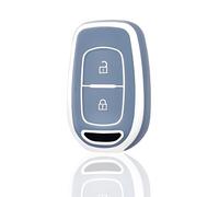 OFF WE GO Autoschlüssel Hülle Schlüssel Hülle Schlüsselhülle Cover für Renault Kwid Symbol Clio Trafic Sandero Dacia Logan Duster Captur Kadjar Schlüsselbox Schlüsselcover Schutz Gehäuse, Blau Silber