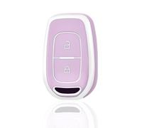 OFF WE GO Autoschlüssel Hülle Schlüssel Hülle Schlüsselhülle Cover für Renault Kwid Symbol Clio Trafic Sandero Dacia Logan Duster Captur Kadjar Schlüsselbox Schlüsselcover Schutz Gehäuse, Lila Silber