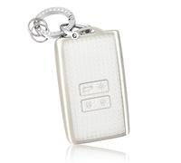 OFF WE GO Autoschlüssel Hülle Schlüsselhülle Cover für Renault Clio Captur Dacia Duster Scenic Kadjar Megane Talisman Koleos Espace Zoe Arcan Schlüsselcover Schlüssel Gehäuse mit Schlüsselanhänge,Weiß