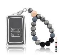 OFF WE GO Autoschlüssel Hülle Schlüsselhülle Cover für Renault Dacia Duster Captur Kadjar Espace Megane Kangoo Arkana Arcan Schlüsselcover mit Schlüsselanhänger Schlüssel Schutz Gehäuse, Grau Silber