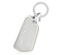 OFF WE GO Autoschlüssel Hülle Schlüsselhülle Cover für VW Golf 8/7/5/R/MK8 Cupra Born Formentor Seat Leon Ateca Tarraco Skoda Octavia Schlüsselcover mit Schlüsselanhänger Schutz Gehäuse, Weiß