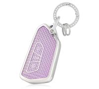 OFF WE GO Autoschlüssel Hülle Schlüsselhülle Cover für VW Golf 8/7/5/R/MK8 Cupra Born Formentor Seat Leon Ateca Tarraco Skoda Octavia Schlüsselcover mit Schlüsselanhänger Schutz Gehäuse, Violett