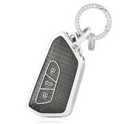 OFF WE GO Autoschlüssel Hülle Schlüsselhülle Cover für VW Golf 8/7/5/R/MK8 Cupra Born Formentor Seat Leon Ateca Tarraco Skoda Octavia Schlüsselcover mit Schlüsselanhänger Schutz Gehäuse, Schwarz
