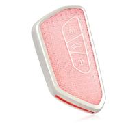 OFF WE GO Autoschlüssel Hülle Schlüsselhülle Cover für VW Golf 8/7/5/R/MK8 Cupra Born Formentor Seat Leon Ateca Tarraco Skoda Octavia Schlüsselbox Schlüsselcover Schutz Gehäuse, Rosa