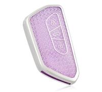 OFF WE GO Autoschlüssel Hülle Schlüsselhülle Cover für VW Golf 8/7/5/R/MK8 Cupra Born Formentor Seat Leon Ateca Tarraco Skoda Octavia Schlüsselbox Schlüsselcover Schutz Gehäuse, Violett
