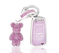 OFF WE GO Autoschlüssel Hülle Schlüsselhülle Cover Schlüssel Hülle für Opel Aveo Cruze Corsa Mokka Adam Astra Zafira Insignia Auto Schlüsselcover mit Schlüsselanhänge Schutz Gehäuse, Violett