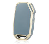 OFF WE GO Schlüsselhülle Cover für KIA Autoschlüssel Hülle für Ceed Cerato Soul Sportage Sorento Stinger Rio Optima NIRO Forte 3 Tasten TPU Auto Schlüssel Schutzhülle Schlüsselbox Cover, Blau Gold