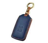 OFF WE GO Schlüsselhülle Cover Leder Autoschlüssel Hülle für Renault Clio Dacia Duster Espace 5 Talisman Megane Grand Scenic Kadjar 4 Taste Schlüssel Cover mit Schlüsselanhänger, Blau