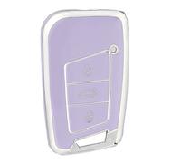 OFFCURVE Autoschlüssel Hülle Schlüsselhülle, Schlüsselcover Schlüssel hülle Schlüsselgehäuse 3 Tasten Passt für VW Volkswagen Passat B8 Jetta Polo Tiguan T-ROC MK2 Scirocco Skoda Superb Kodiaq Seat