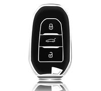 OFFCURVE Autoschlüssel Hülle Schlüsselhülle, Schlüsselcover Schlüsselgehäuse Schutzhülle 3 Tasten Passt für Peugeot 3008 5008 208 308 408 508 307 Citroen C1 C3 C4 C5 Grand Picasso DS3 DS5 Cactus C3XR
