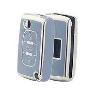 OFFCURVE Autoschlüssel Hülle Schlüsselhülle, Schlüsselcover TPU Autoschlüssel Schutzhülle 2/3 Tasten für Peugeot 106 207 308 Expert Partner Citroen C2 C3 C4 Grand Picasso Fiat Scudo Ulysse