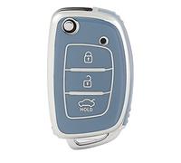 OFFCURVE Autoschlüssel Hülle Schlüsselhülle, Schlüsselcover TPU Autoschlüssel Schutzhülle 3 Tasten für Hyundai i10 i20 i30 Coupe iX20 ix25 iX35 ix45 Kona Santa Fe Accent Elantra