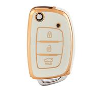 OFFCURVE Autoschlüssel Hülle Schlüsselhülle, Schlüsselcover TPU Autoschlüssel Schutzhülle 3 Tasten für Hyundai i10 i20 i30 Coupe iX20 ix25 iX35 ix45 Kona Santa Fe Accent Elantra